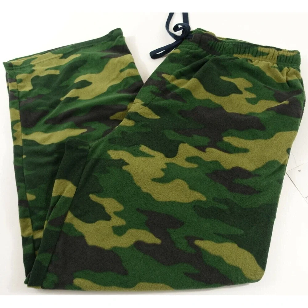 Sonoma Pajama Pants Men 2xb Big and Tall Elastic Waist Pockets Microfleece Camo